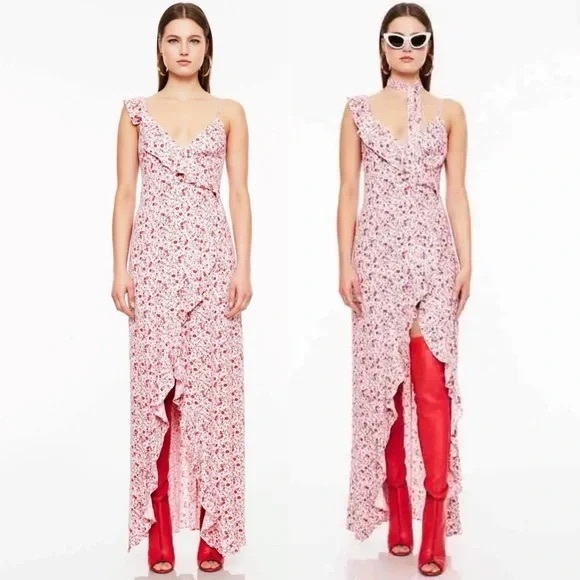 NWT AFRM pink floral maxi dress rodarte Selena - Picture 5 of 10